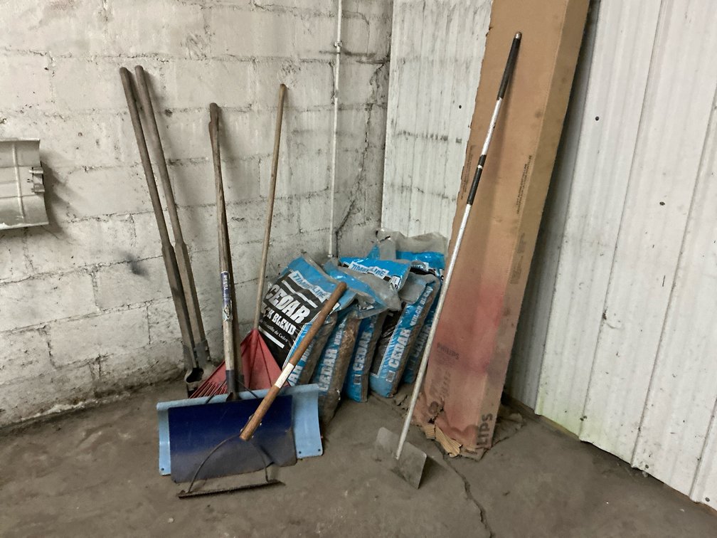 Yard Tools And Cedar Mulch