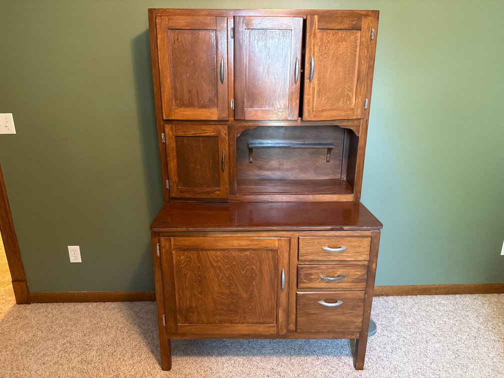 Two-Piece Wooden Kitchen Cabinet Hutch