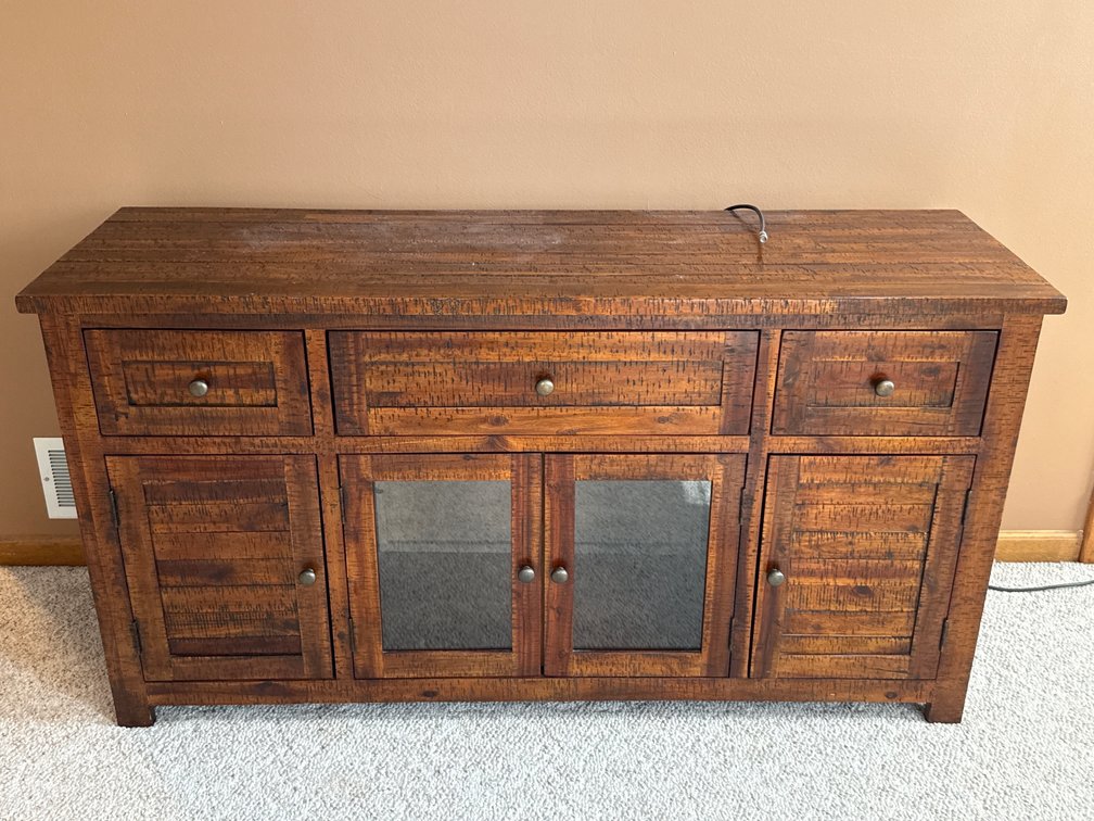 Rustic Wood Media Cabinet