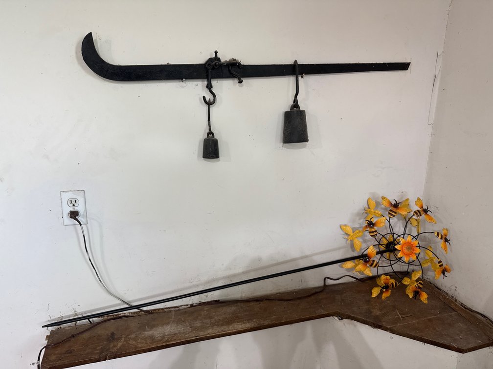 Iron Steelyard Scale And Bee Wind Spinner