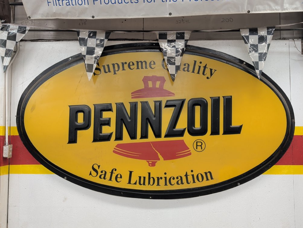 Pennzoil Embossed Oval Advertising Sign