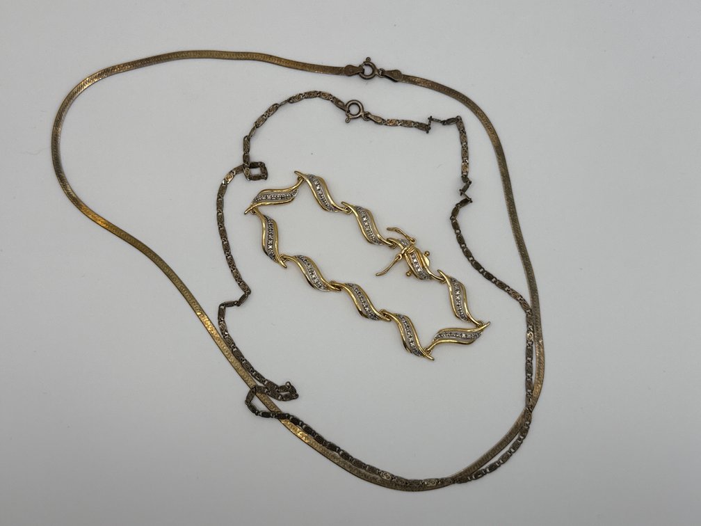 Sterling Silver Chains And Link Bracelet