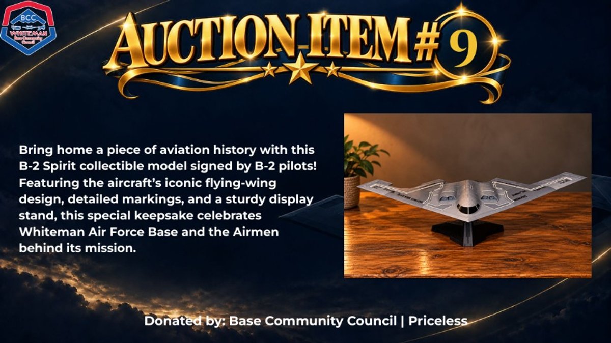 B-2 Spirit collectible model signed by B-2 pilots