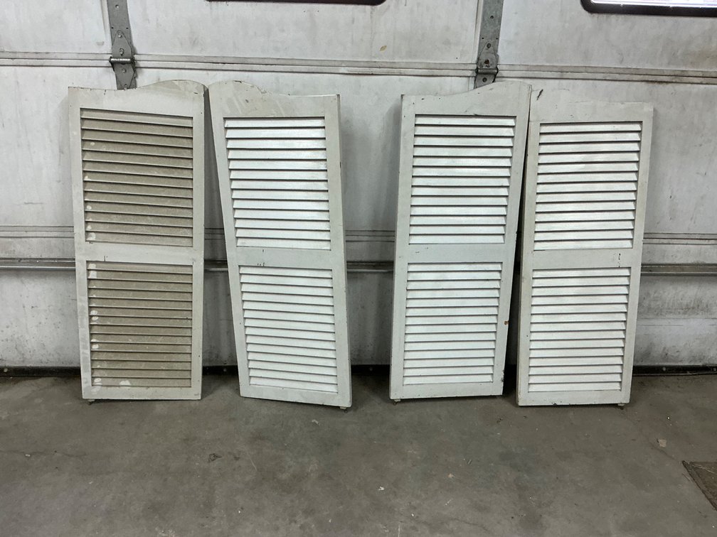 Set Of 4 Wooden Louvered Shutters