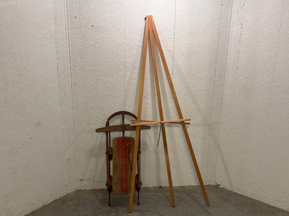Hiawatha Wooden Sled And Display Easel
