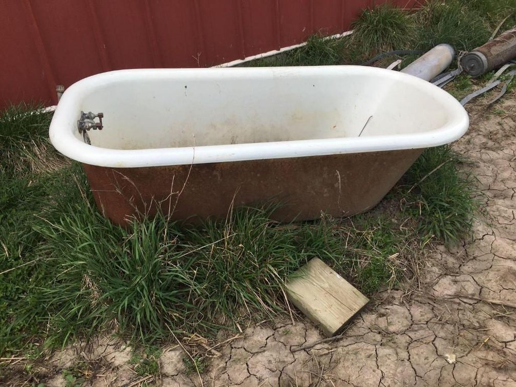 Vintage Cast Iron Porcelain Tub