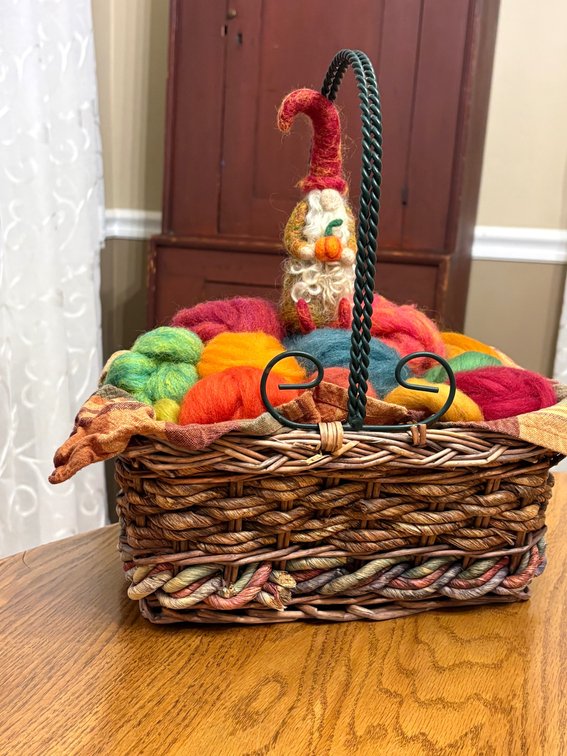 Fall inspired wool basket