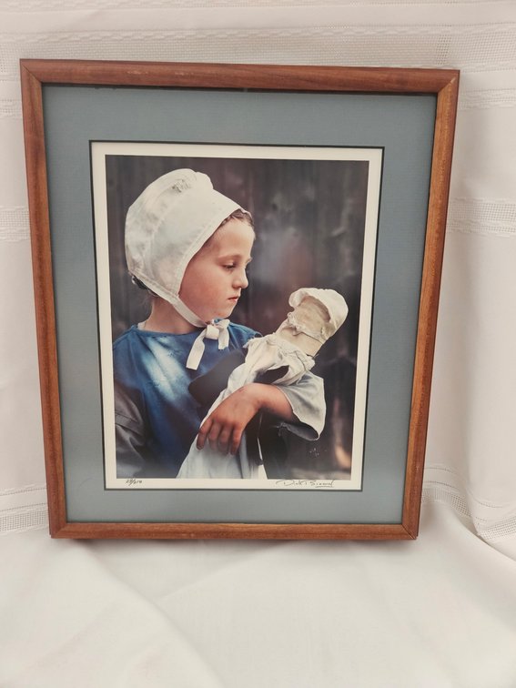Framed Art Print and Handmade doll set