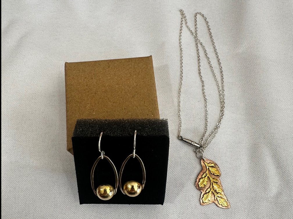 Handmade copper jewelry set