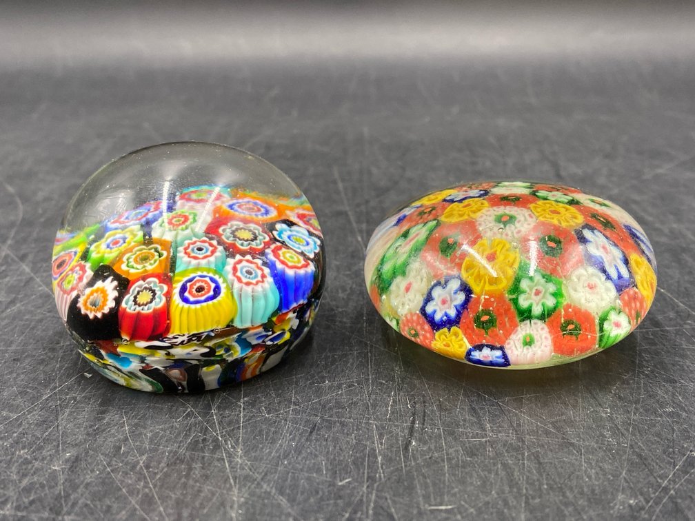 Millefiori Paperweight Duo