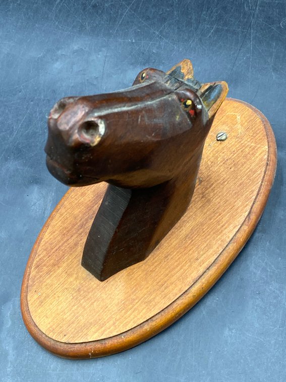 Hand Carved Horse Head Plaque