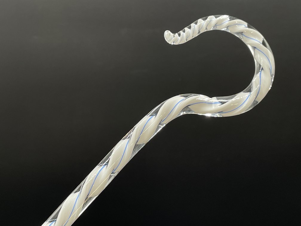 Art Glass Twist Ceremonial Walking Cane