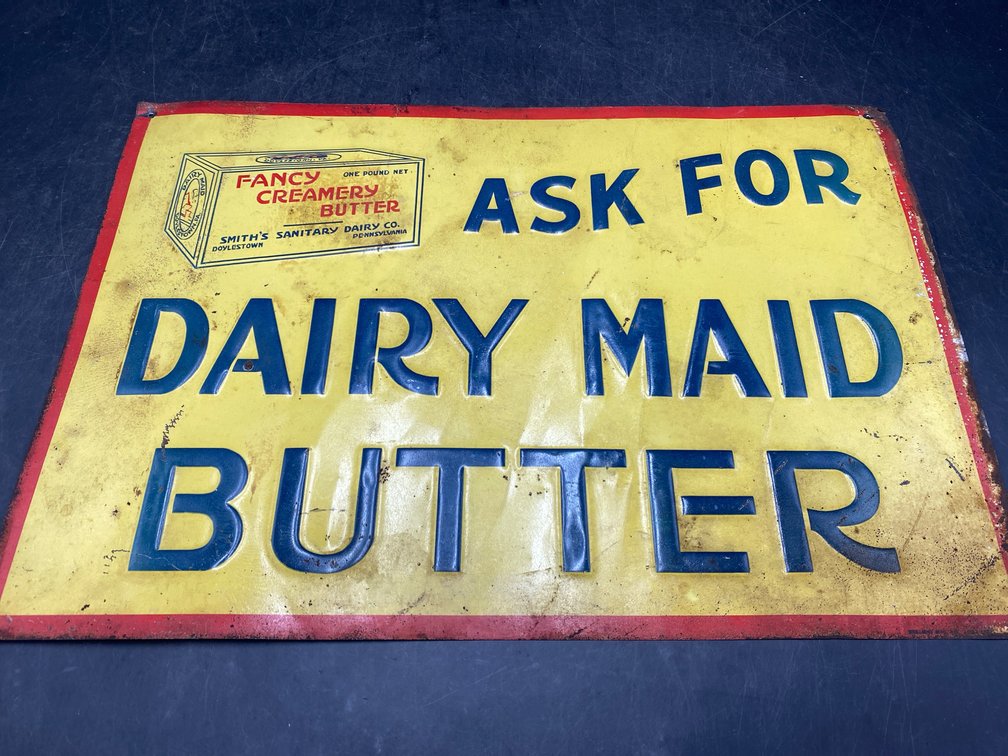 Dairy Maid Butter Tin Advertising Sign