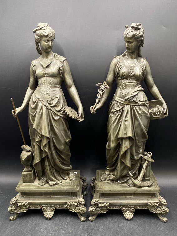Goddess Cast Metal Portrait Statues