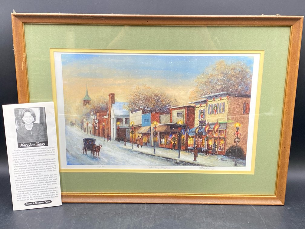 M.A. Vessey Framed "Holiday Shoppes" Print