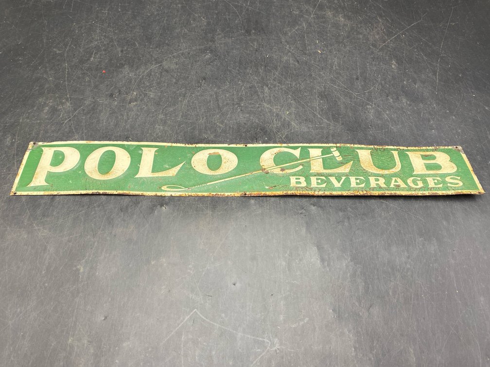 Vintage Polo Club Beverages Tin Sign