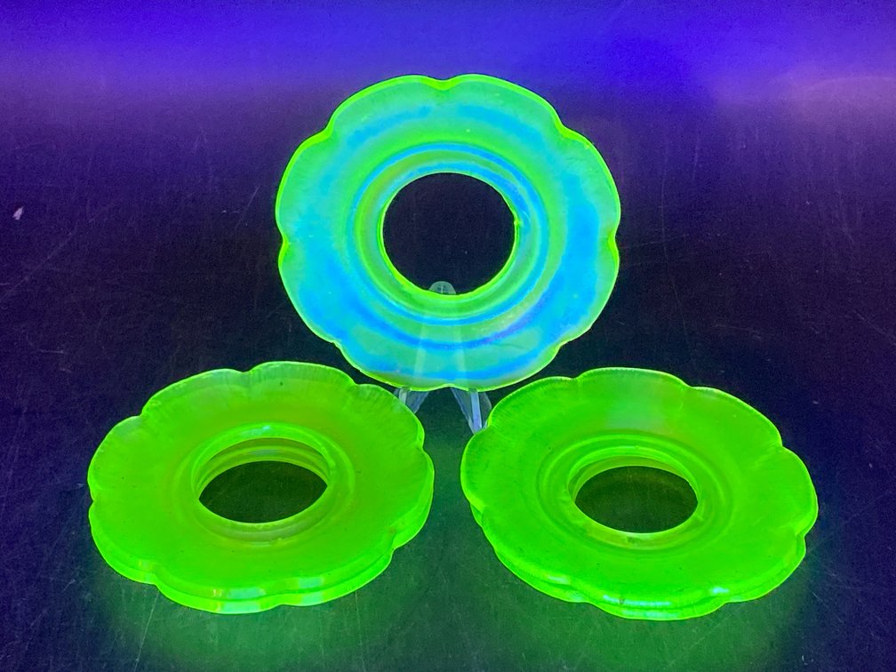Vaseline Stretch Glass Bobeches