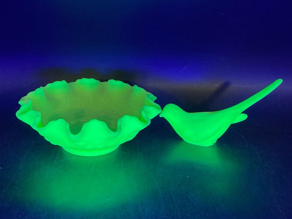 Fenton Lime Green Satin Glasswares