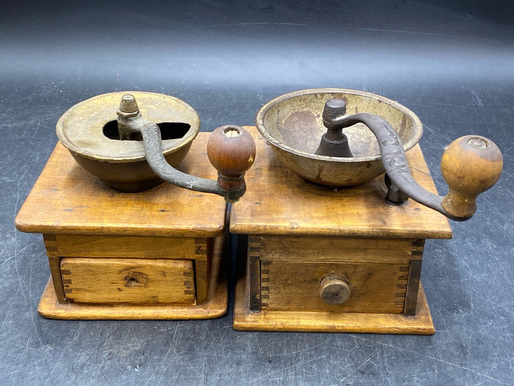 Primitive Hand Crank Coffee Mills