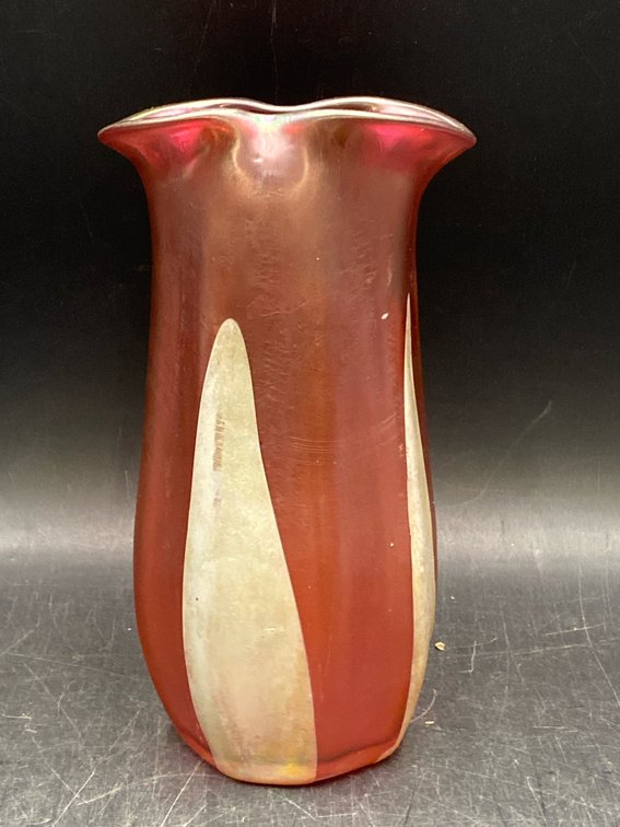 Hand Blown Cased Art Glass Vase