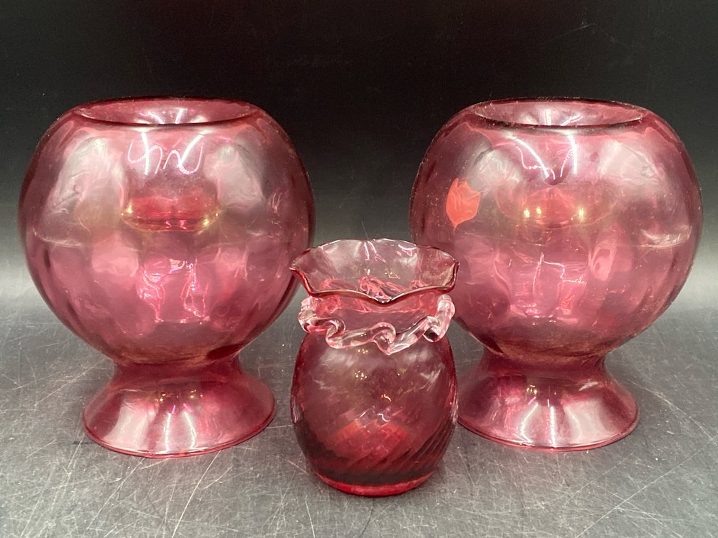 Pilgrim Cranberry Art Glass Articles