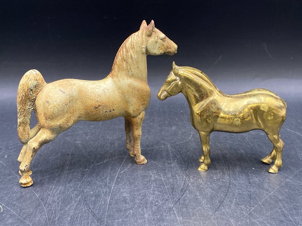 Cast Iron & Brass Equine Coin Bank