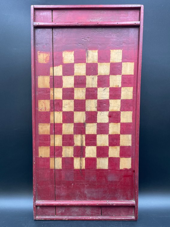 Folk Art Wooden Checkerboard