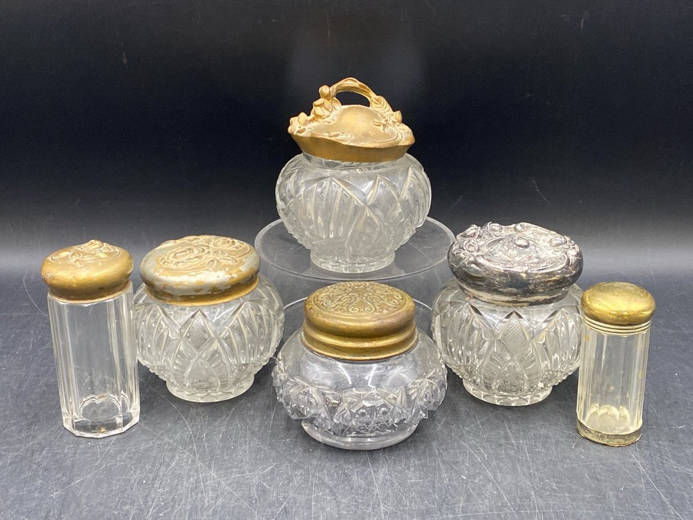 Art Nouveau Topped Vanity Jars