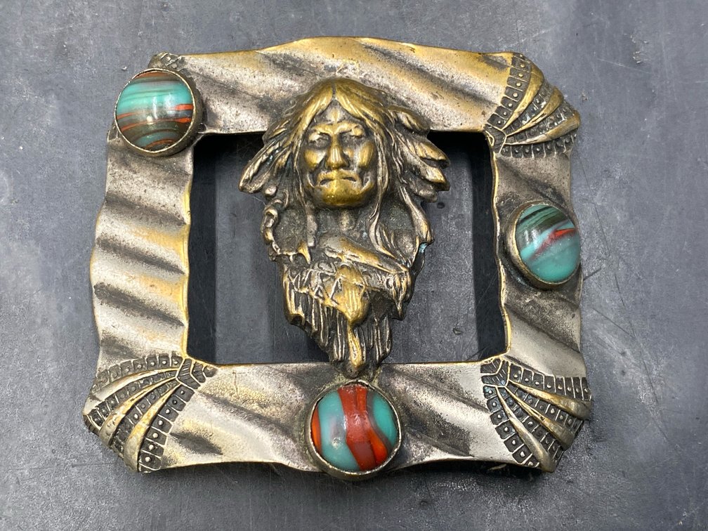 Native American Brooch w/ Hard Stones