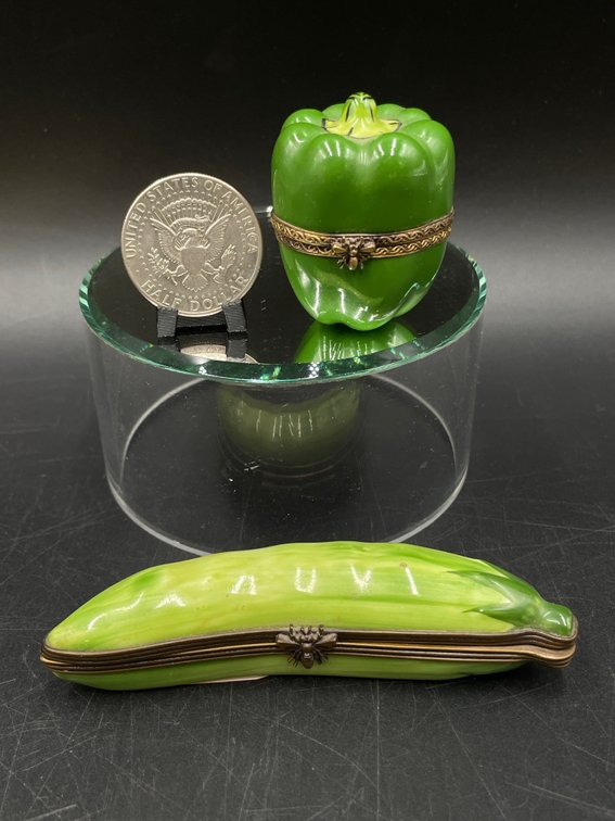 Limoges Pea & Pepper Trinket Boxes