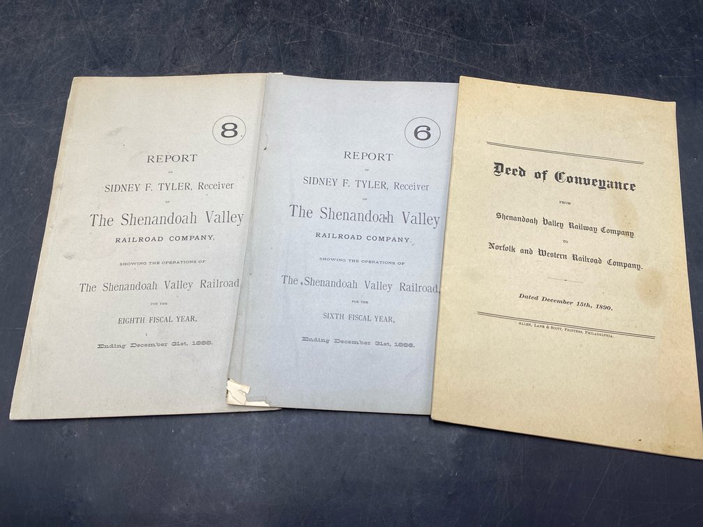 Shenandoah Valley Railroad Reports & Deeds
