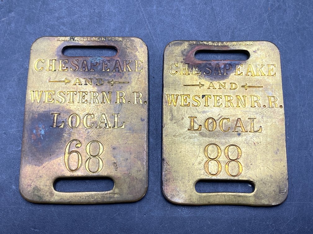 C&W Railroad Baggage Tags Lot of 2