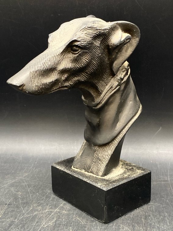 Cast Metal Greyhound Sculpture