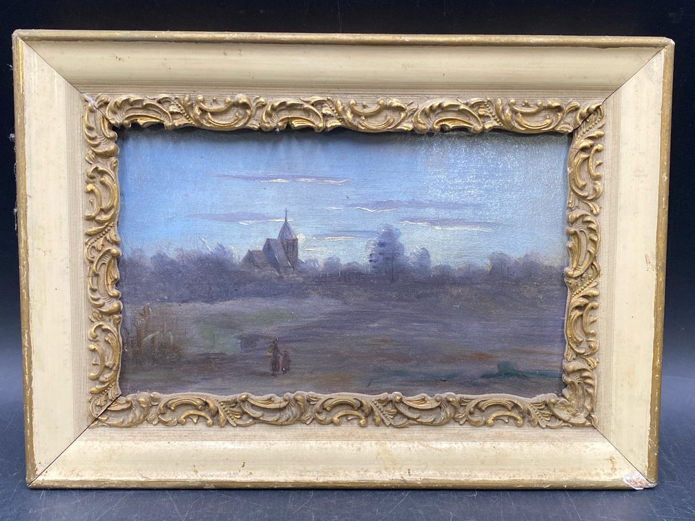 Ornate Gilt Framed Twilight Landscape