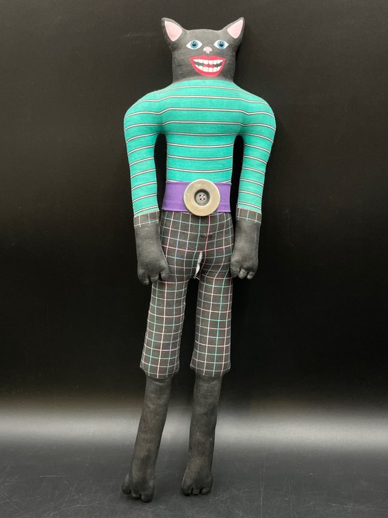 D. Banyas Primitive Folk Black Cat Cloth Doll