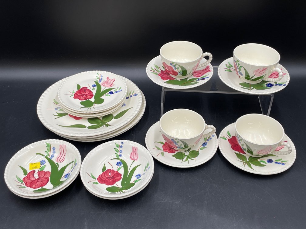 Blue Ridge Hand Painted Underglaze Southern Pottery Set
