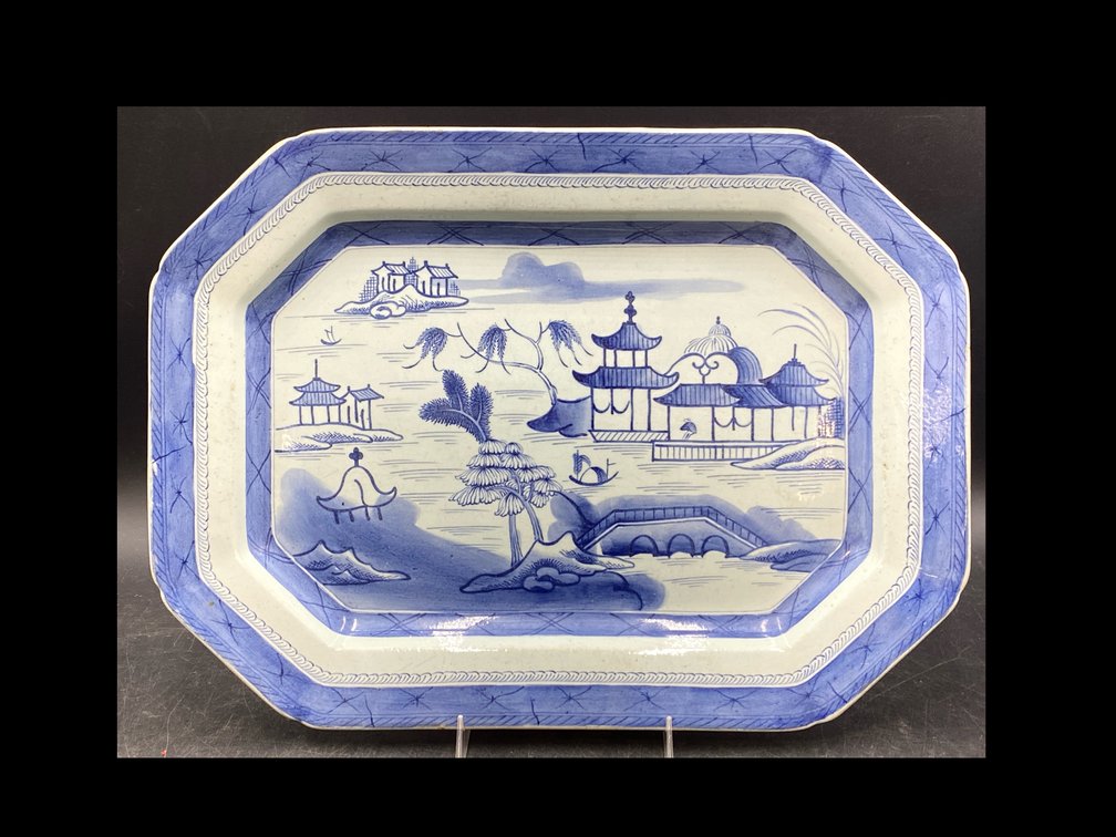 19th c Canton Ceramic Meat Platter