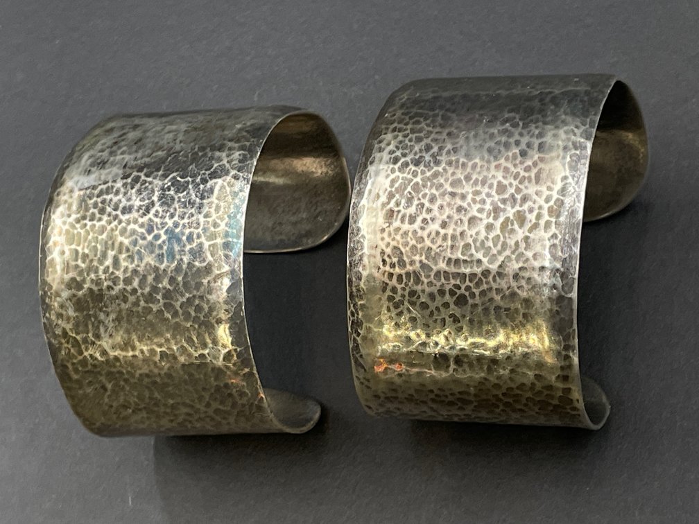 Lawton Hammered Sterling Cuff Bracelets Set of 2