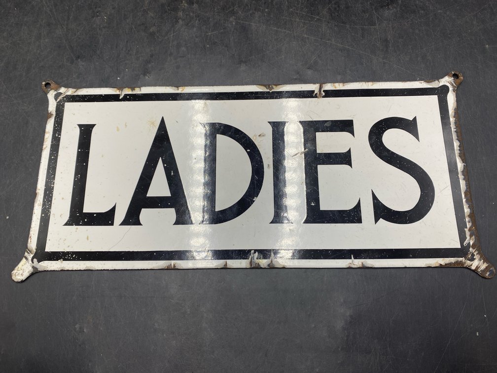 “Ladies” Porcelain Enamel Metal Wall Sign