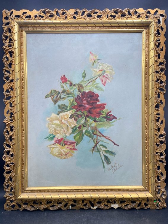 Gilded Frame Botanical Painting