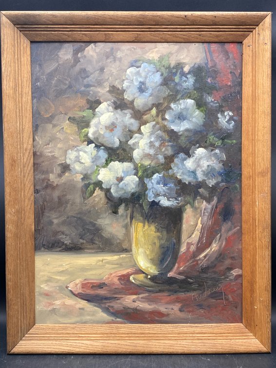 Audrey Framed Floral Still Life Oil Painting