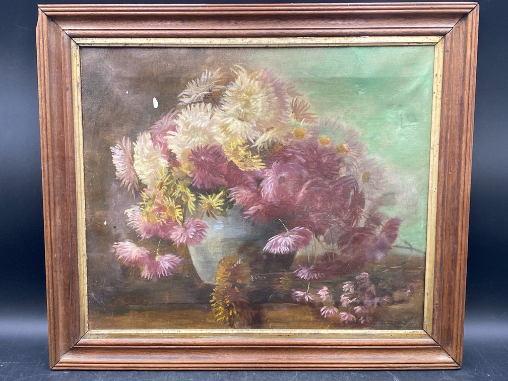 Impressionist Framed Floral Still Life Oil Painting