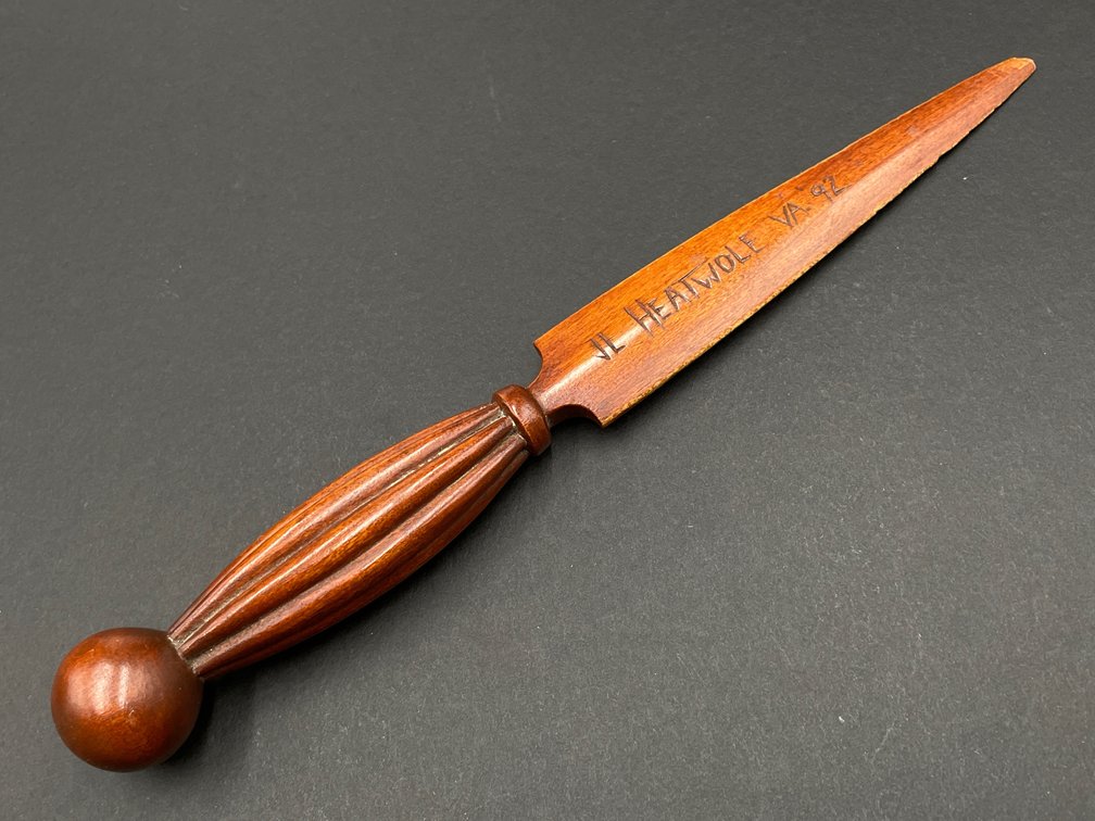 John Heatwole (1948-2006) Folk Art Carved Letter Opener