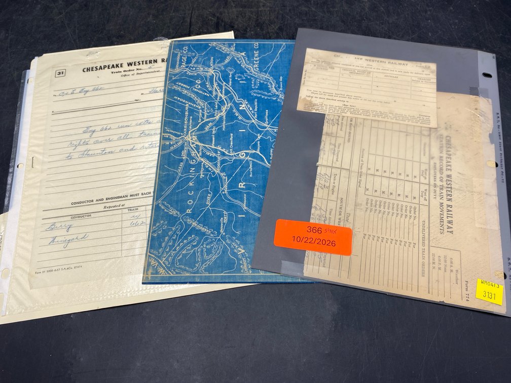 Chesapeake Western Railway Documents & Map