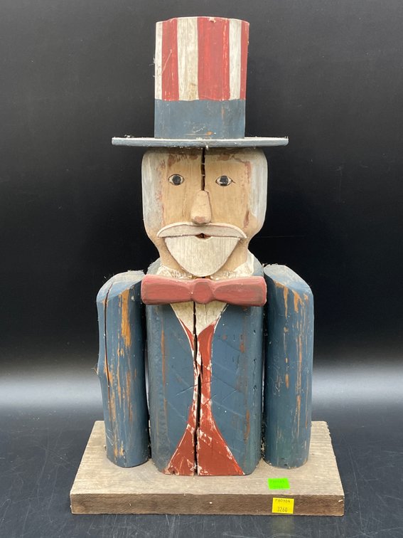 Hand Carved Locally Crafted Uncle Sam Folk Art