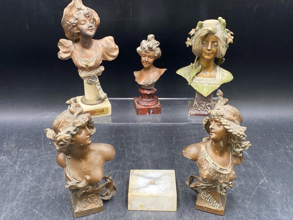 Small Metal Busts Female Figures
