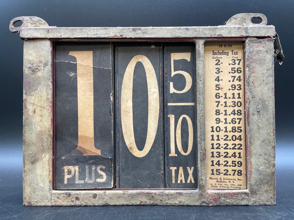 Vintage Double Sided Gas Price Sign