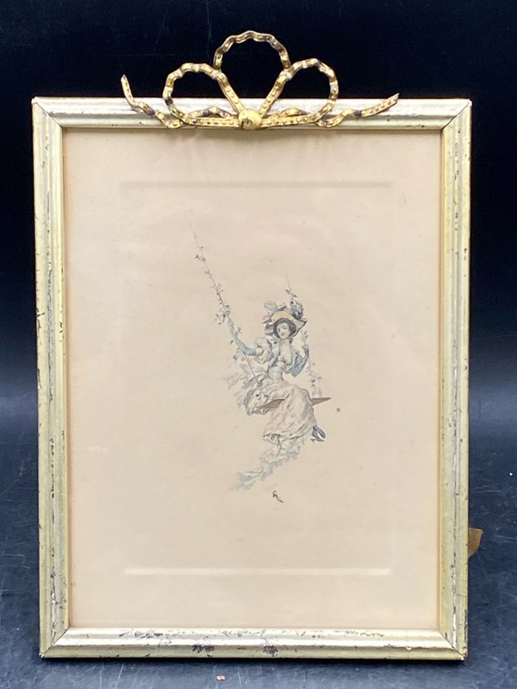Framed Playful Image Of Woman Swinging