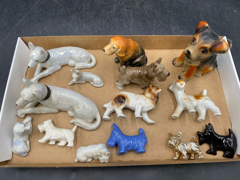 Ceramic Dog Figurine Assortment