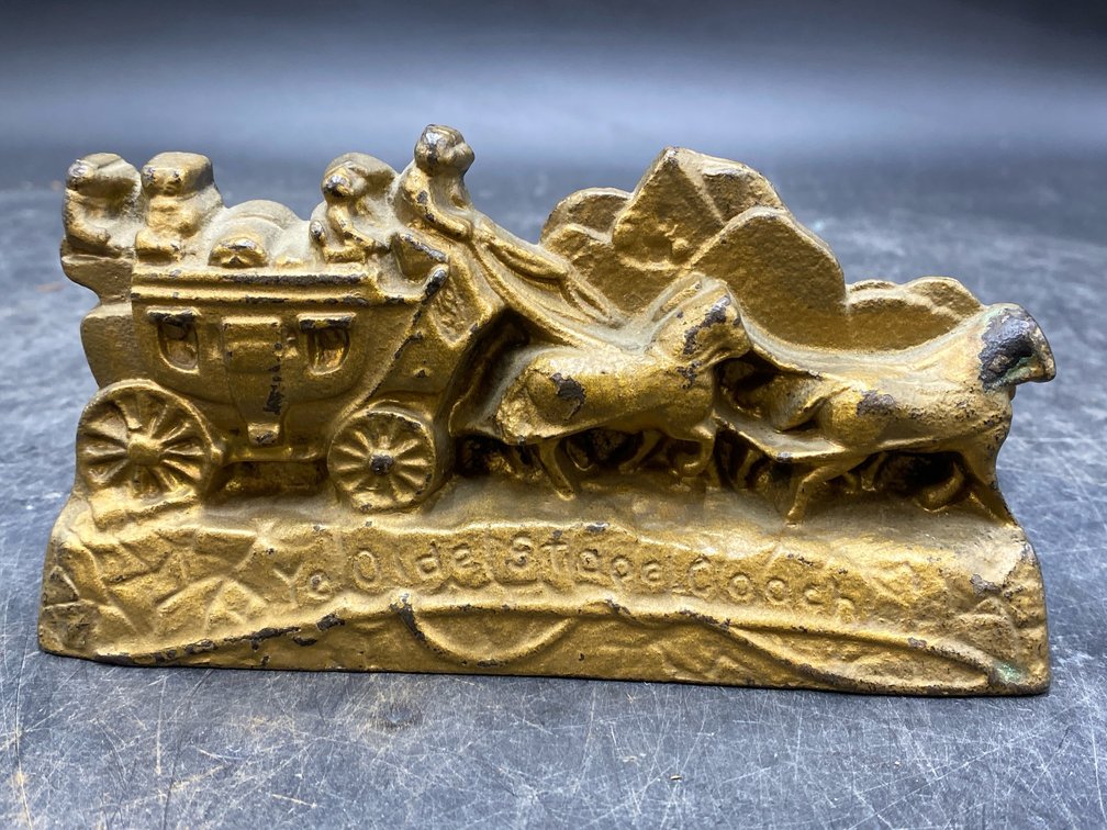 Ye Olde Stage Coach Cast Iron Bookend